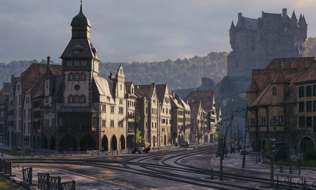 Une ville aux bâtiments d’allure ancienne et esthétique.